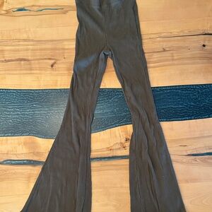 Aerie Ribbed Flare Pants in Gray